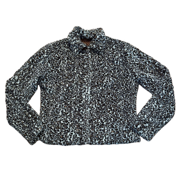 UbU Jackets & Blazers - UbU Reversible Leopard Print Faux Fur And Solid Brown Jacket Zip Front Pockets M